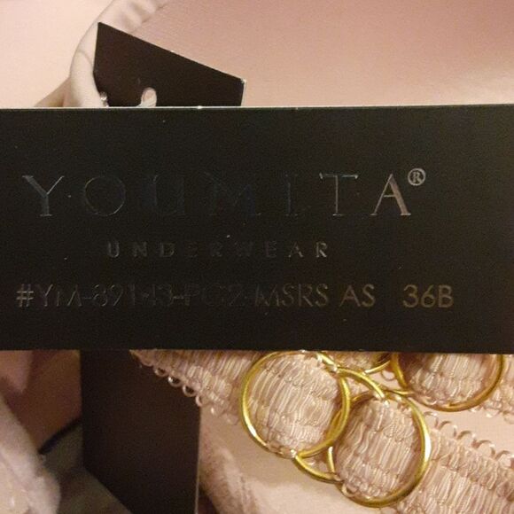 Youmita Misty Rose Lace Soft Cup Demi 36B Bra NWT - Picture 12 of 12